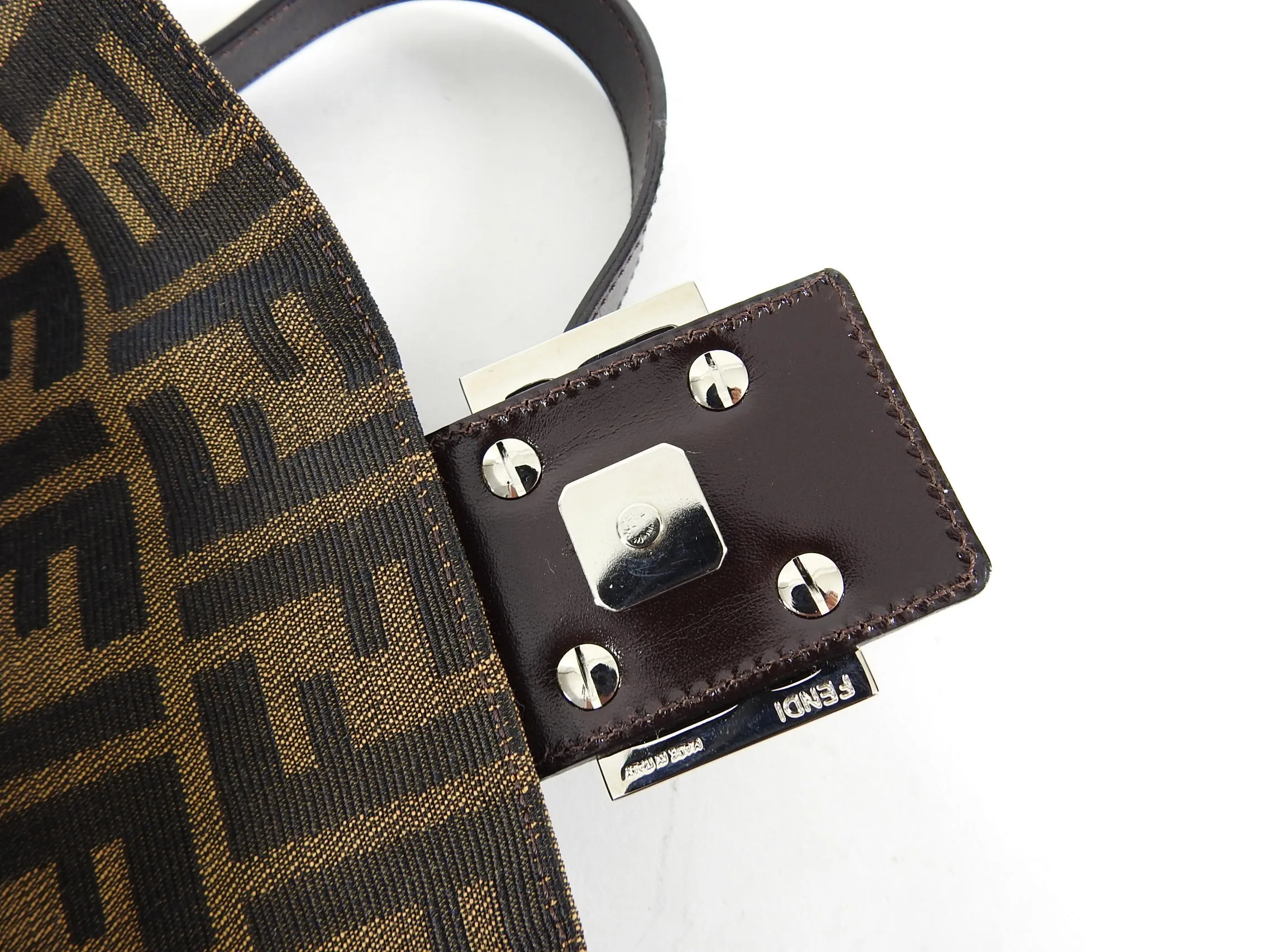 Fendi Vintage 1990's Zucca Monogram Logo Baguette Bag