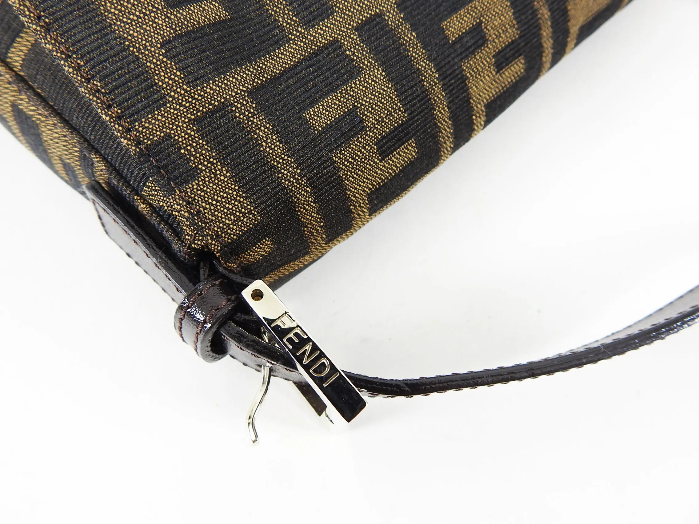 Fendi Vintage 1990's Zucca Monogram Logo Baguette Bag