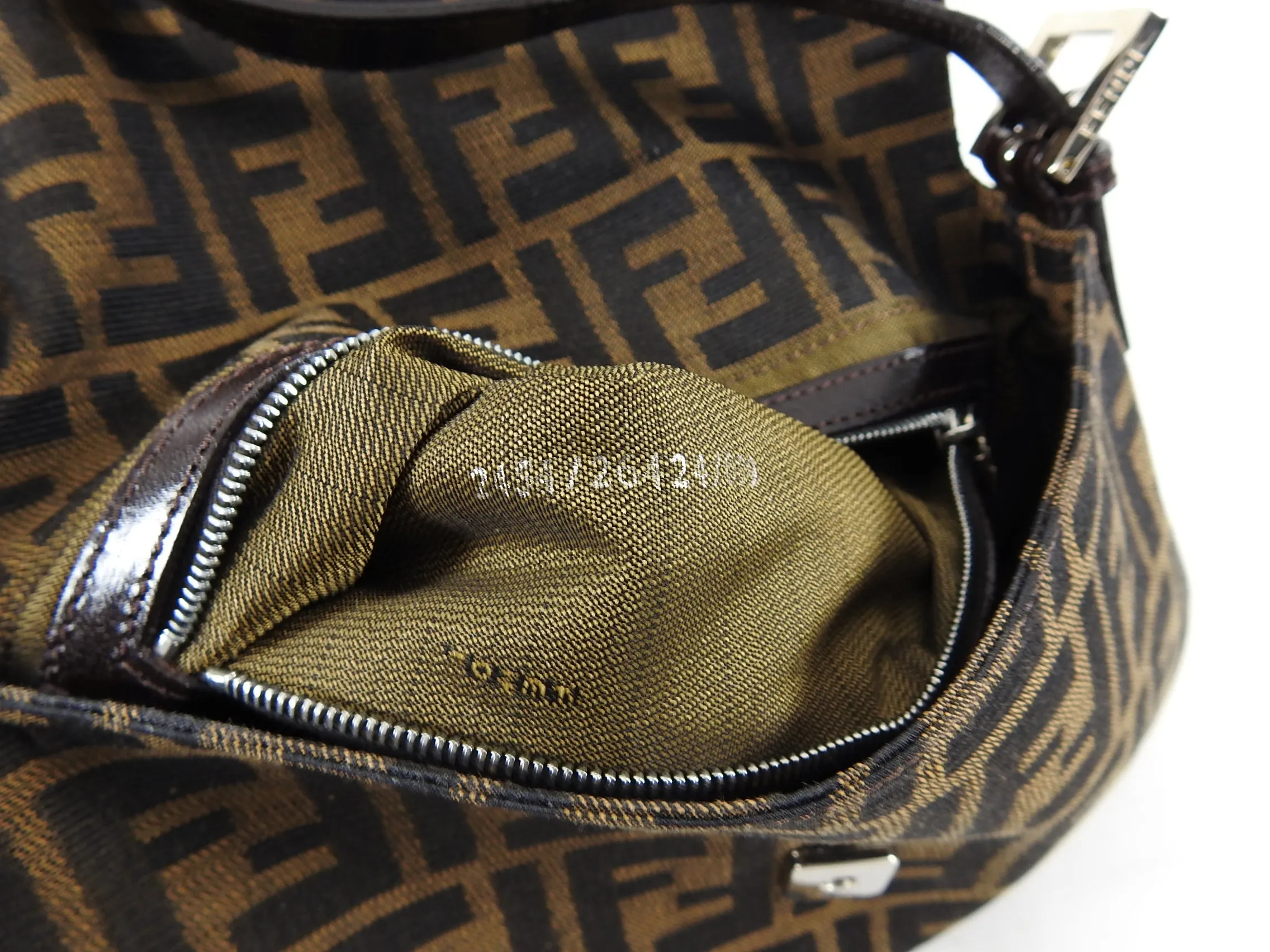 Fendi Vintage 1990's Zucca Monogram Logo Baguette Bag
