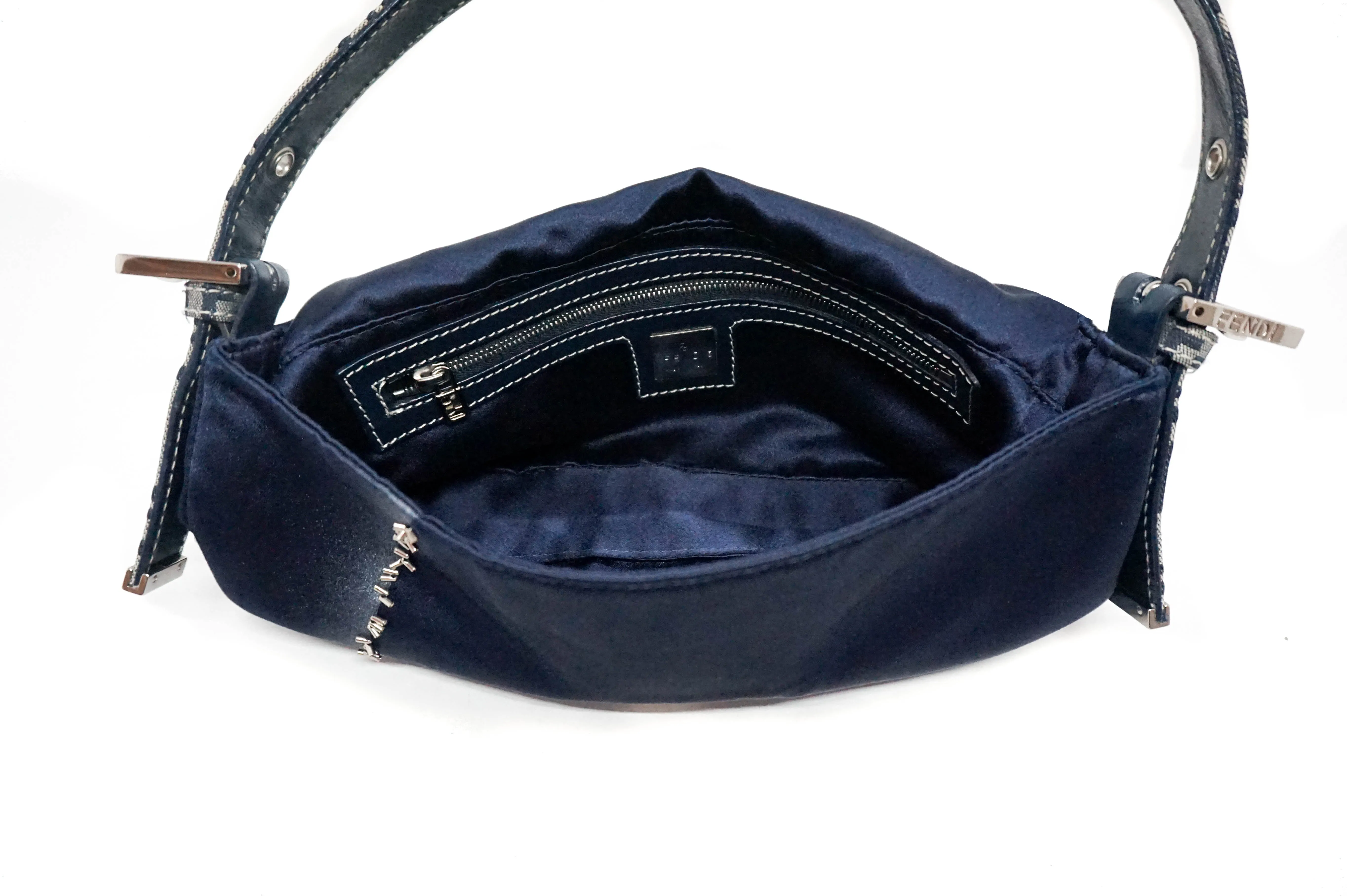 Fendi Vintage Runway Hand-Painted Silk Baguette Bag