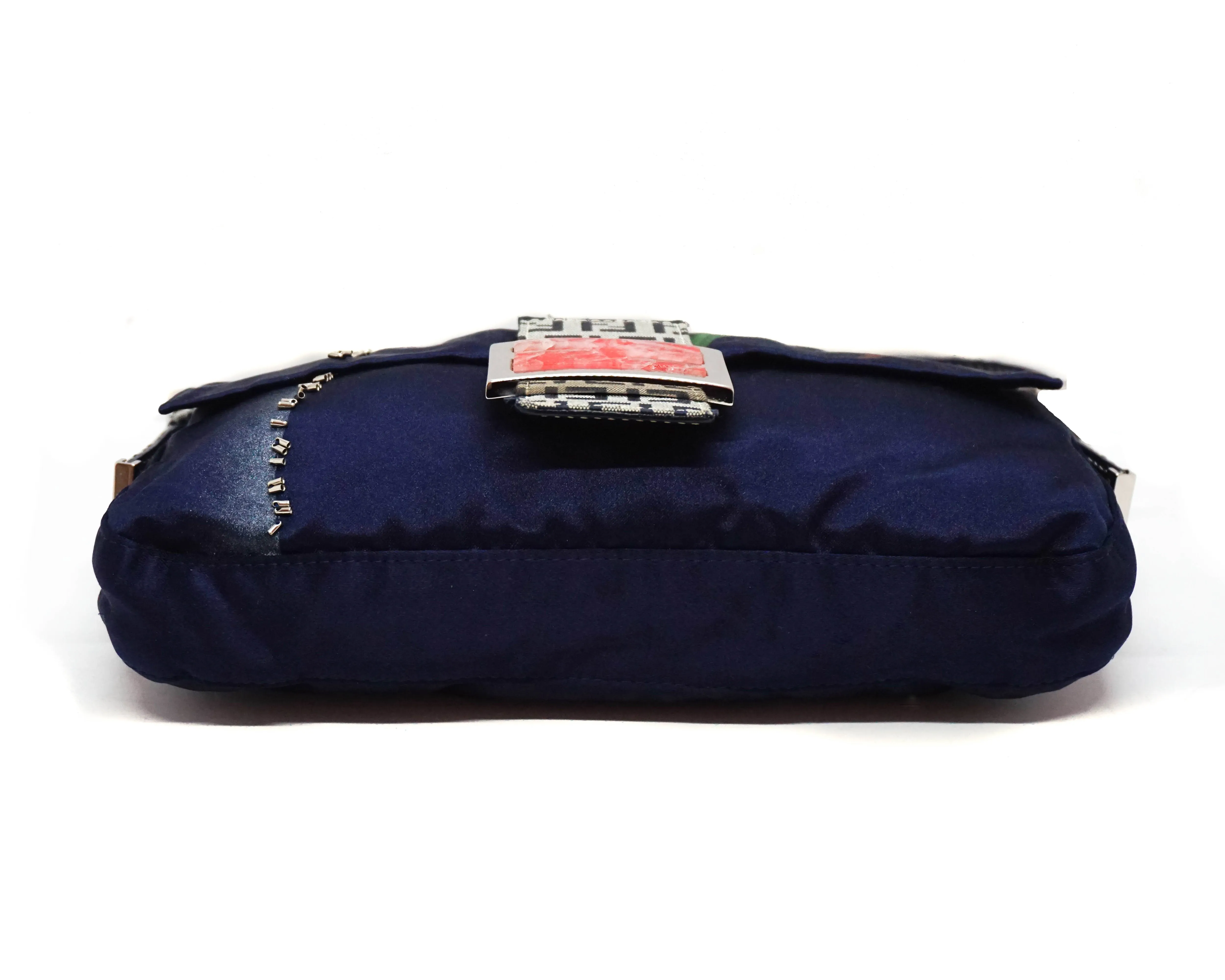 Fendi Vintage Runway Hand-Painted Silk Baguette Bag