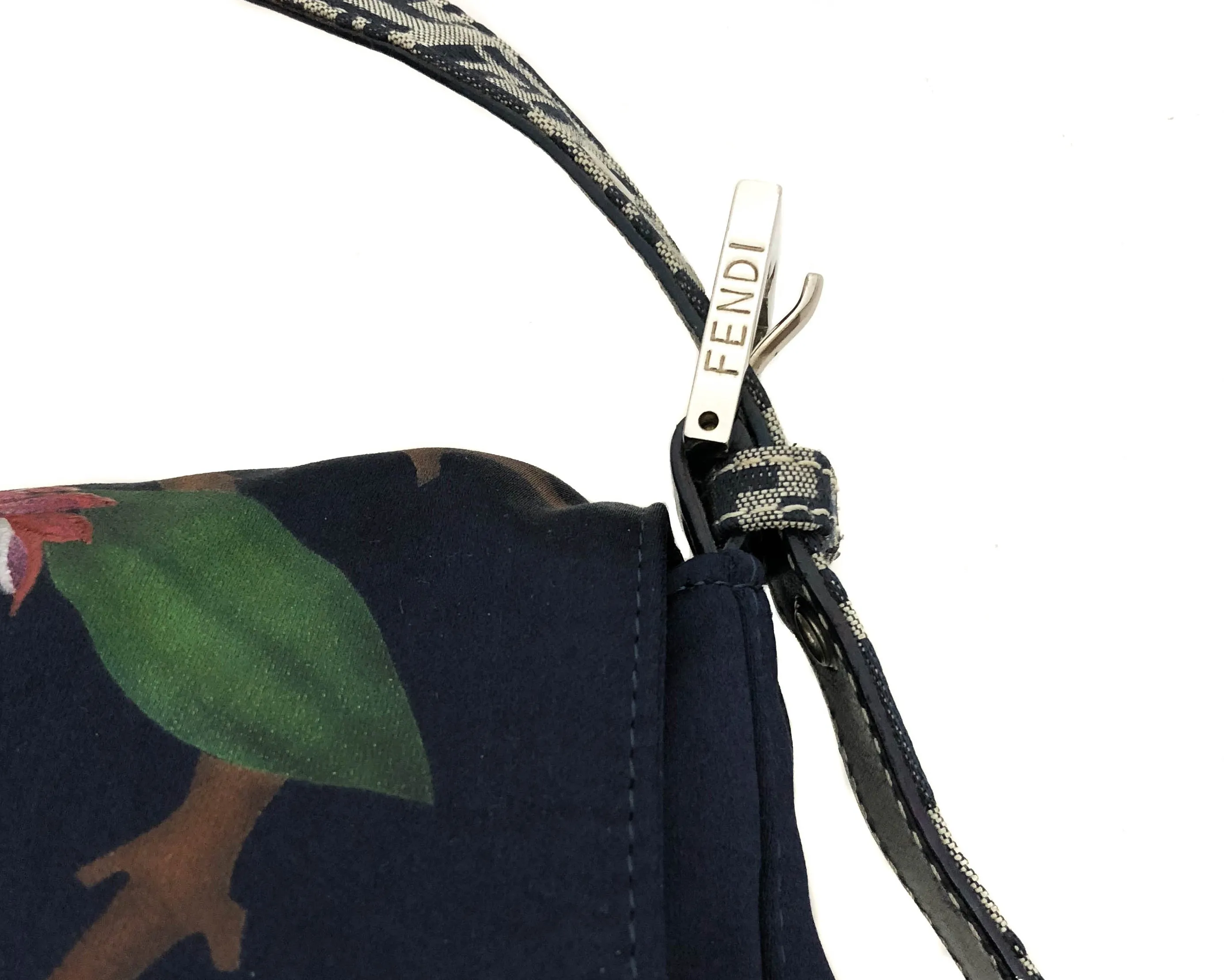 Fendi Vintage Runway Hand-Painted Silk Baguette Bag