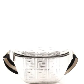 FENDI Zip Waist Bag Zucca Embossed Leather