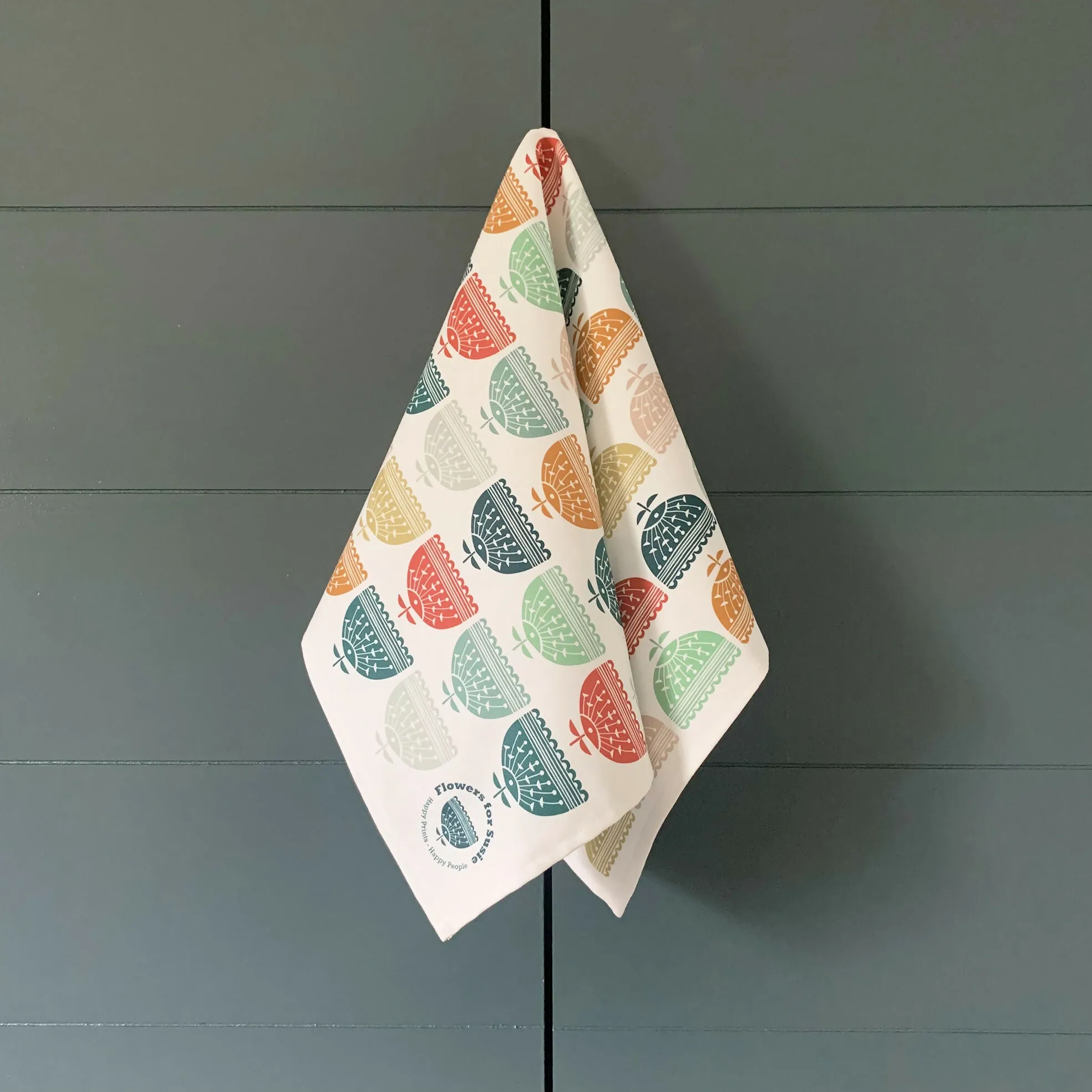 Flower Tea Towel - Rainbow