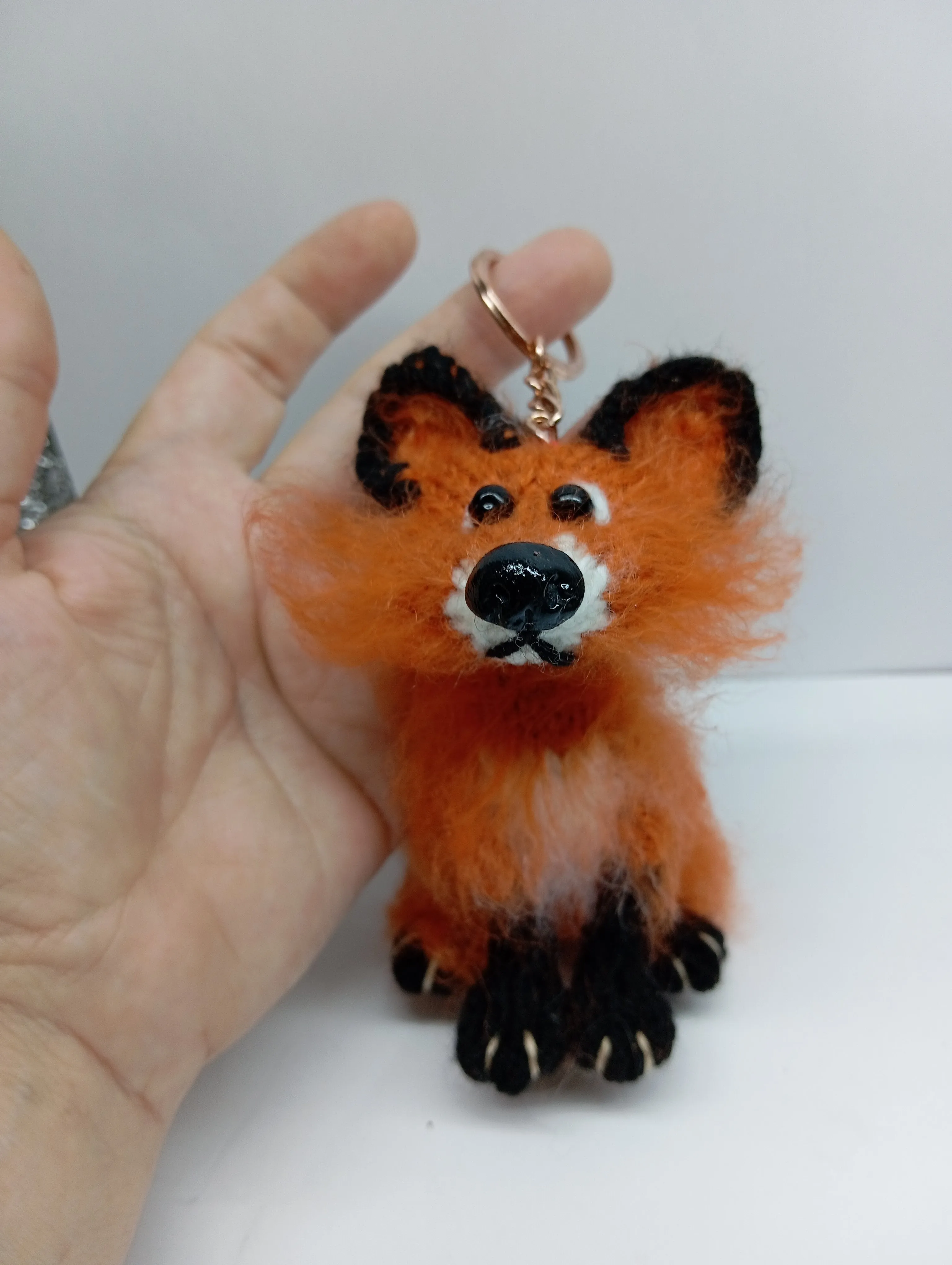Fox, Rat, Possum Keychains knitted accessories toy