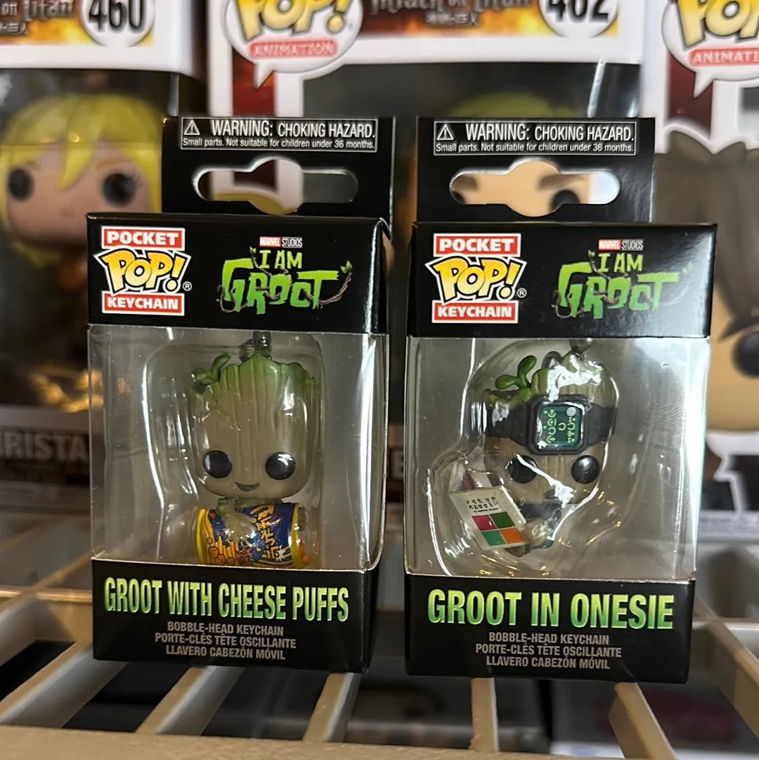 Funko Pocket Pop! Keychain Marvel I Am Groot Mini Figures!