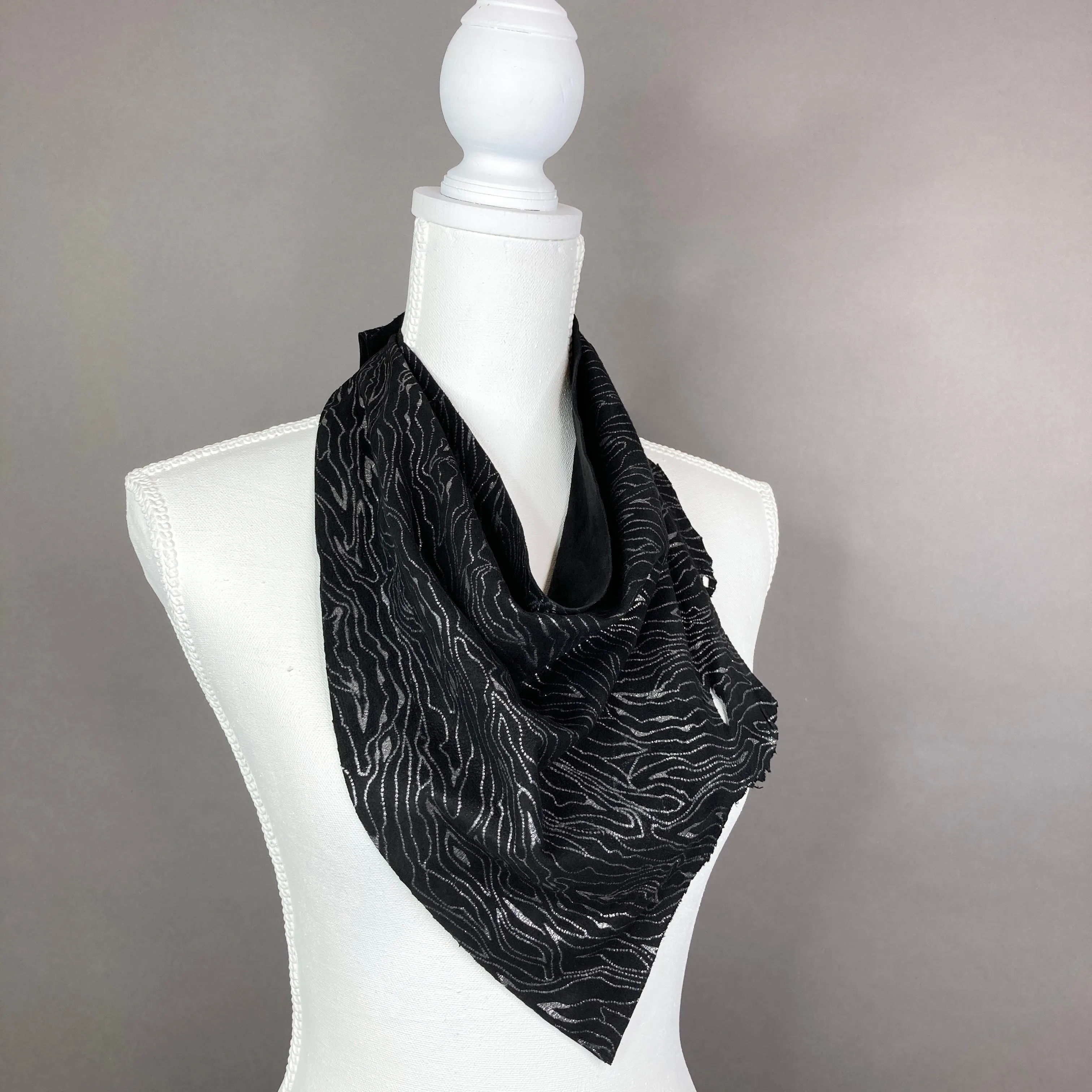 Glitter Swirl Suede Leather Scarf #1