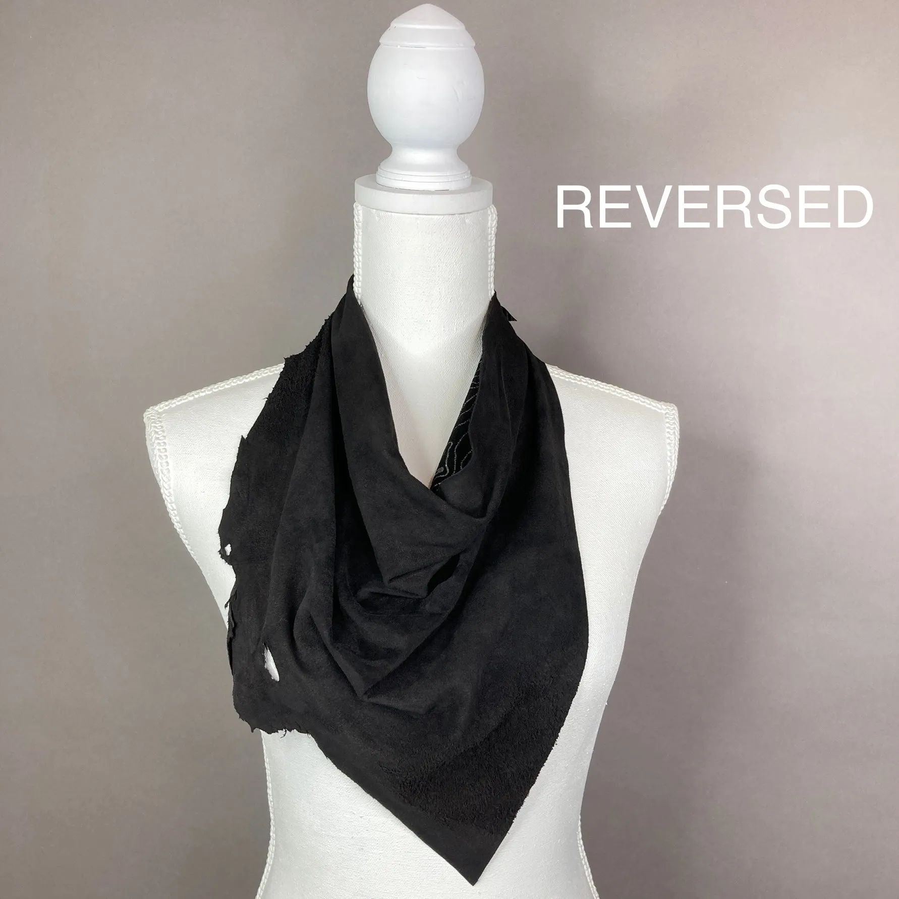 Glitter Swirl Suede Leather Scarf #1
