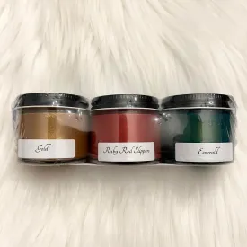 Gold, Rudy Red Slippers, Emerald - Metallic Mini Sampler Set - Miss Lillian’s Metallic Paints