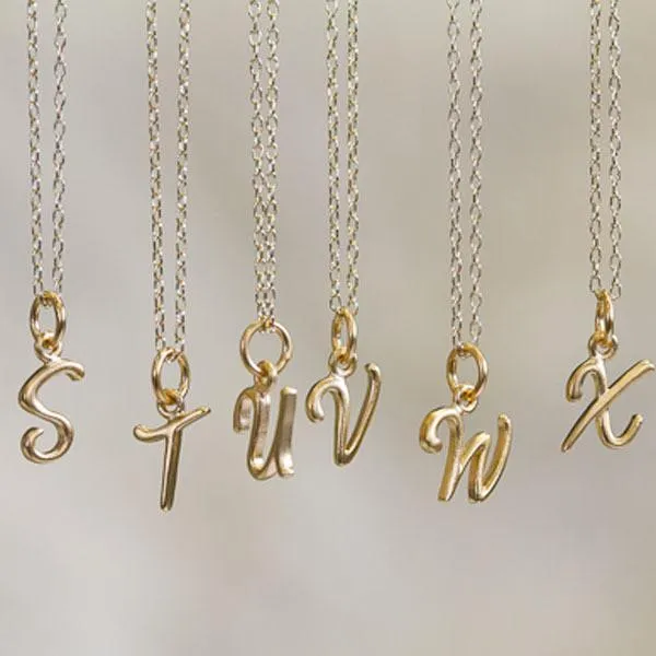 Gold Script Initial Pendant by Wallin   Buerkle FINAL SALE