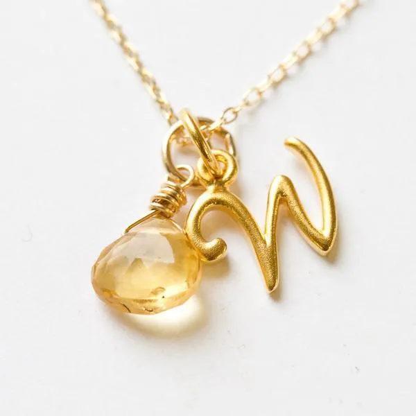 Gold Script Initial Pendant by Wallin   Buerkle FINAL SALE