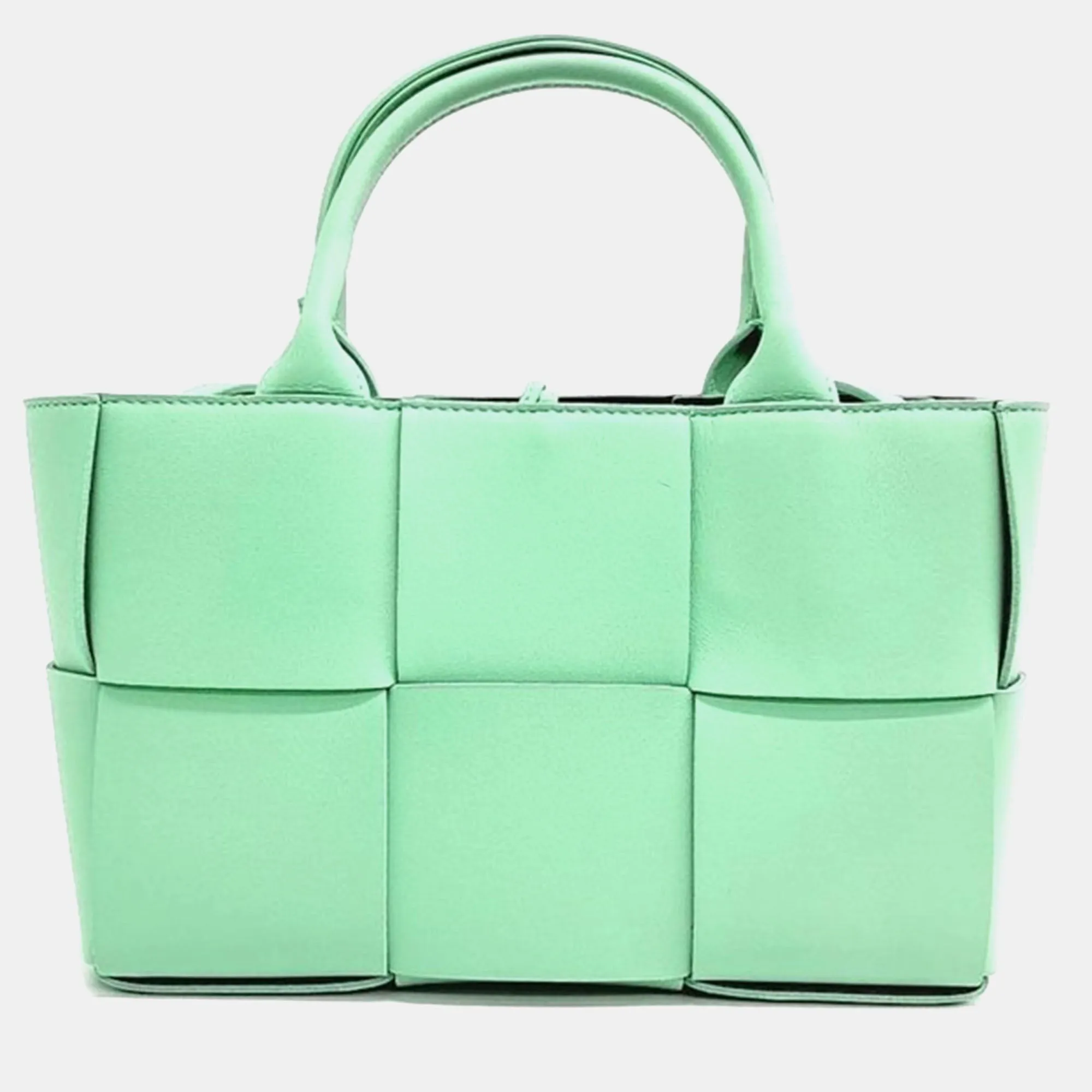 Green Leather Arco Mini Tote Bag