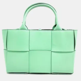 Green Leather Arco Mini Tote Bag