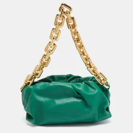 Green Leather The Chain Pouch Bag