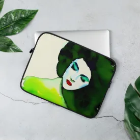 Harmonious Green Laptop Cover - Water and Heat Resistant 13" or 15" Sleeve - Custom Art Gift