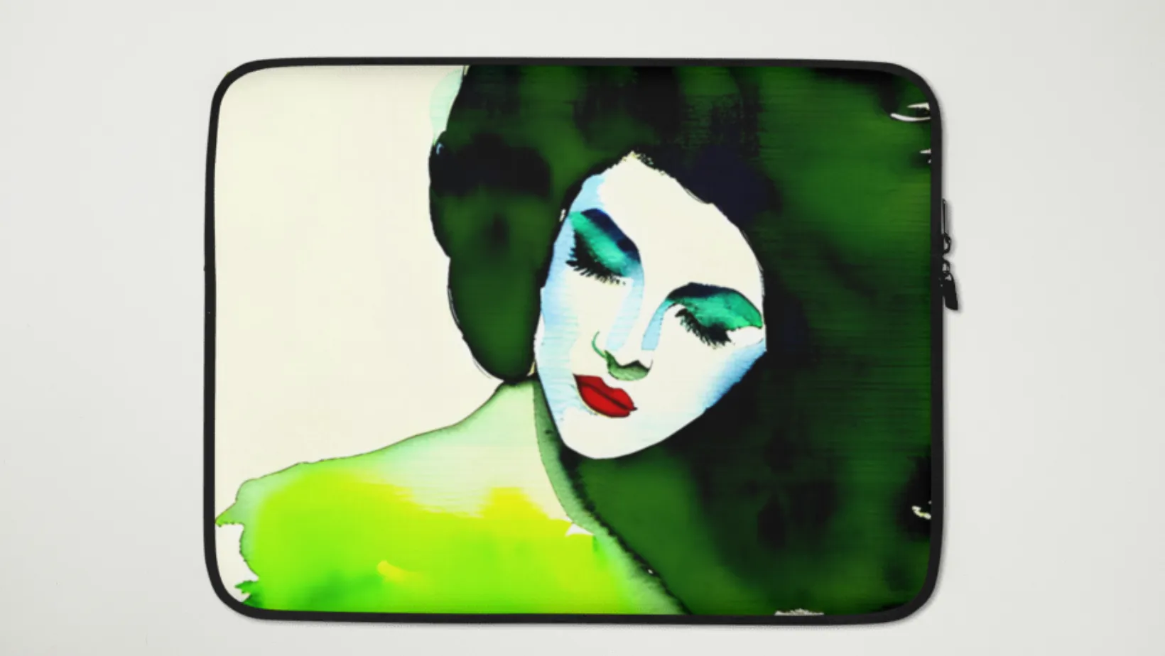 Harmonious Green Laptop Cover - Water and Heat Resistant 13" or 15" Sleeve - Custom Art Gift