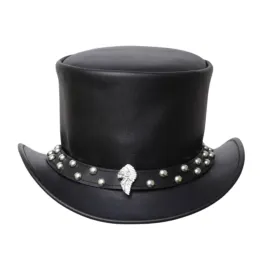 Indian Indian Black Leather Top Hat