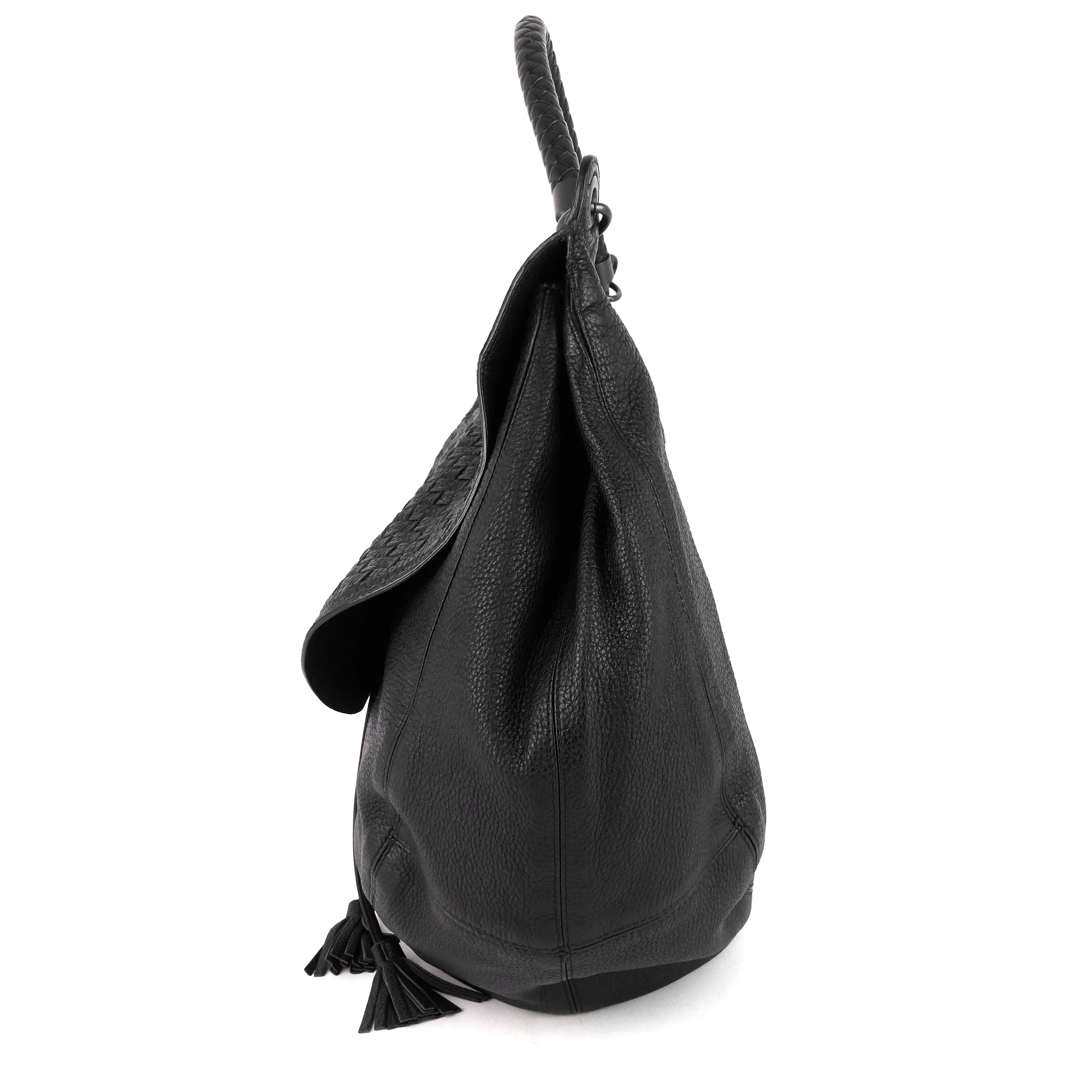 Intrecciato Cervo Leather Flap Bag