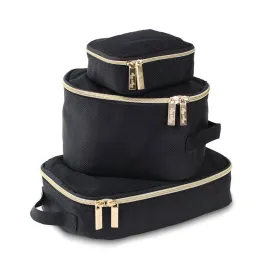 Itzy Ritzy - Pack Like a Boss Black & Gold Packing Cubes