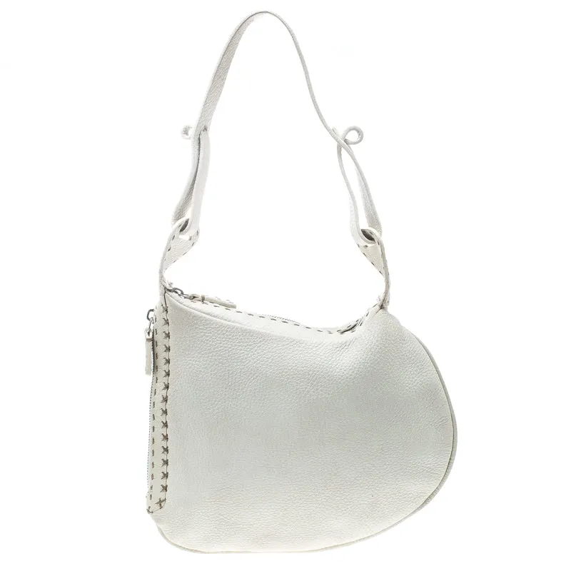 Ivory Selleria Leather Small Oyster Hobo