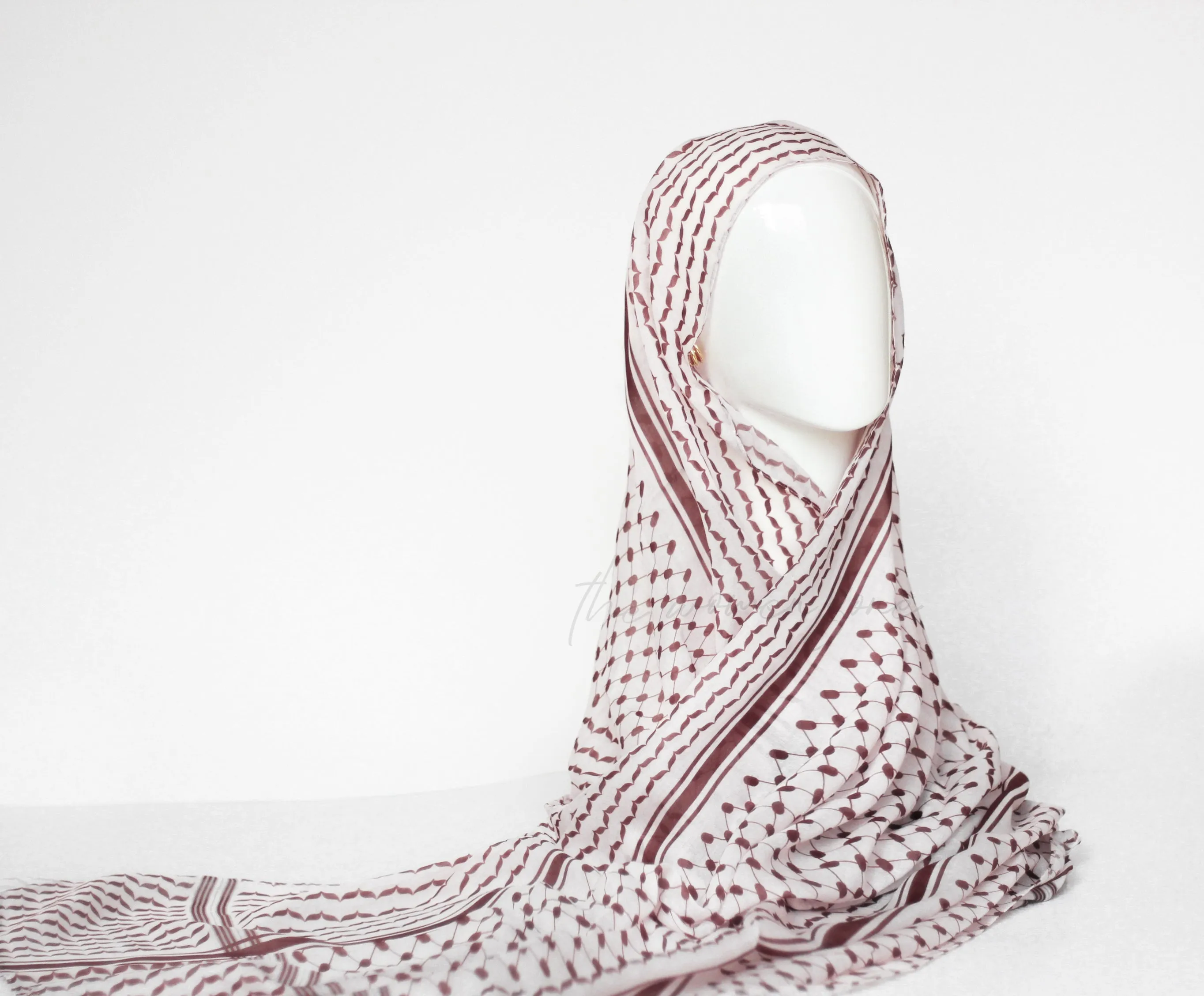 Keffiyeh Modal Hijab - Brown