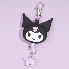 Kuromi Cheeky Face Reel Keychain
