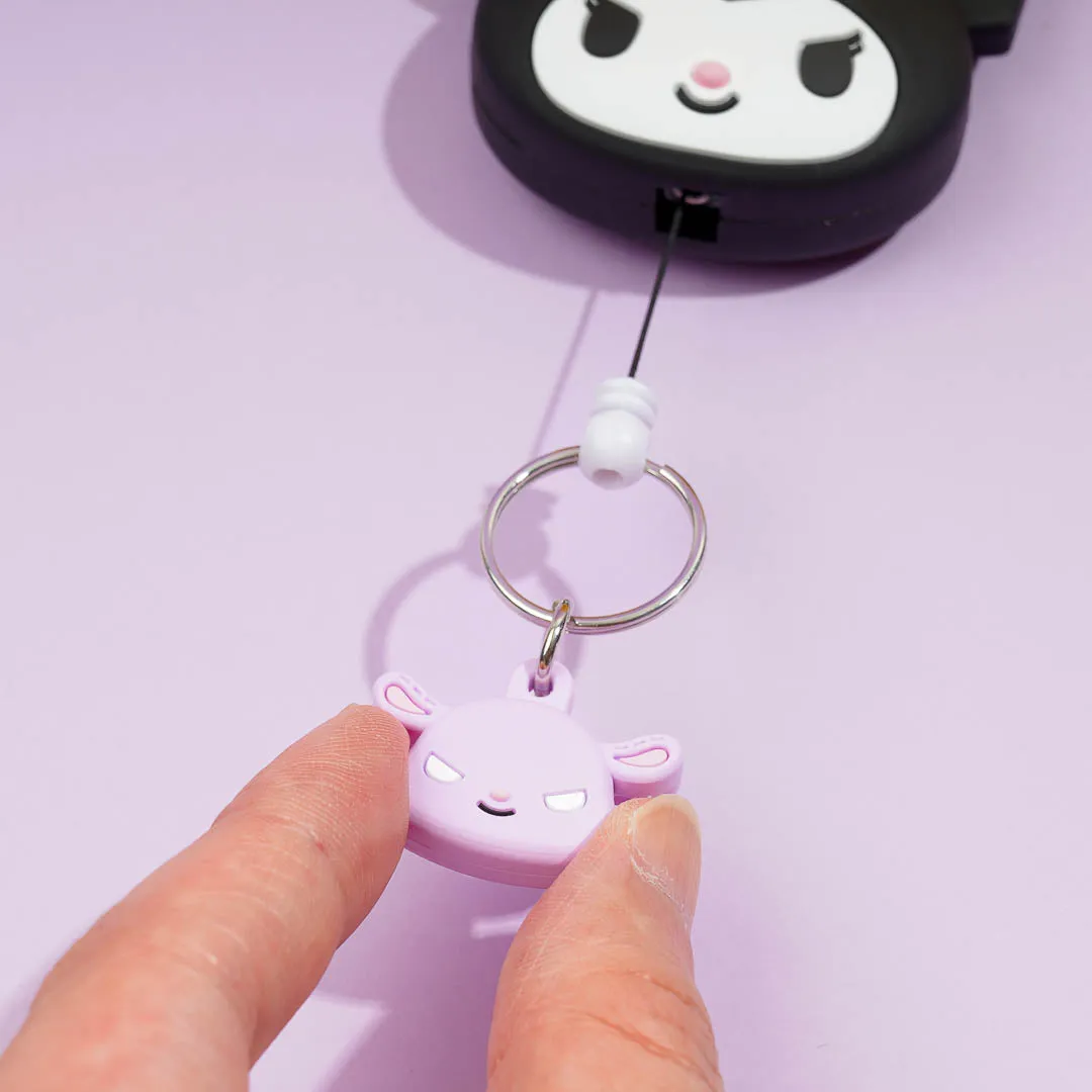 Kuromi Cheeky Face Reel Keychain