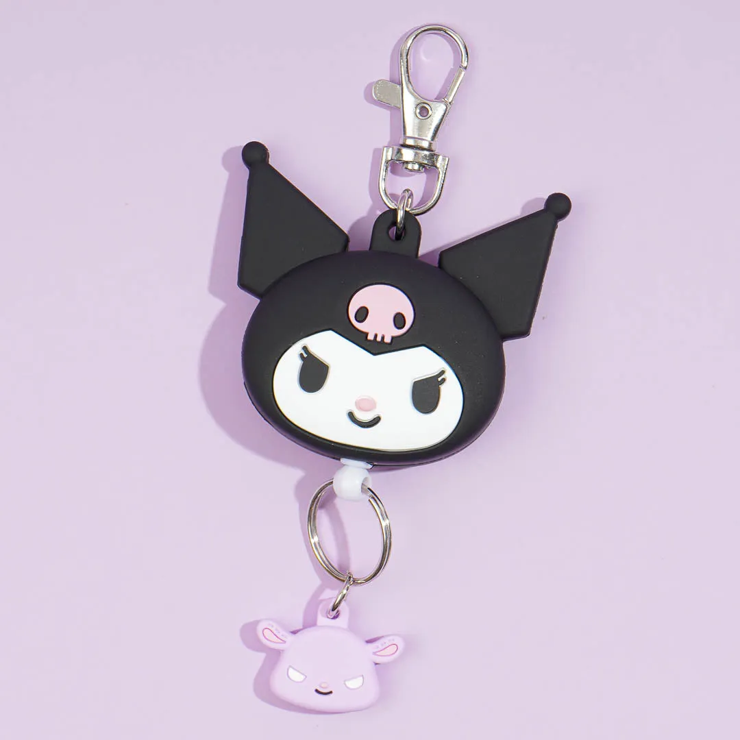 Kuromi Cheeky Face Reel Keychain
