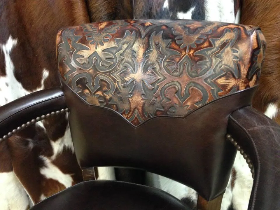 Laredo Sepia Embossed Leather