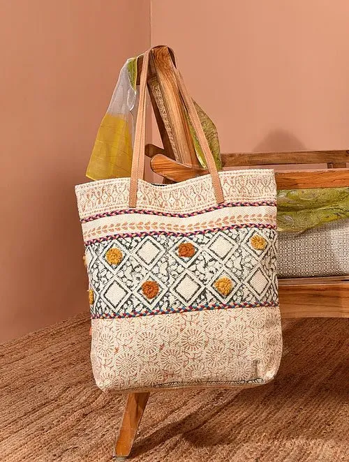 MAIZE - BLOCK PRINT TOTE  BAG
