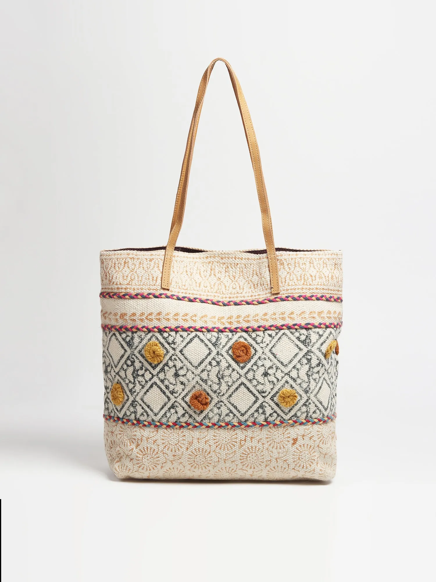 MAIZE - BLOCK PRINT TOTE  BAG
