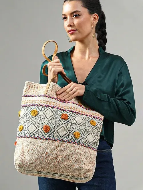 MAIZE - BLOCK PRINT TOTE  BAG