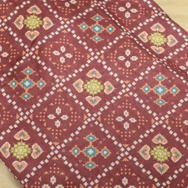 Maroon Colour Patola Tussar Silk Printed Fabric