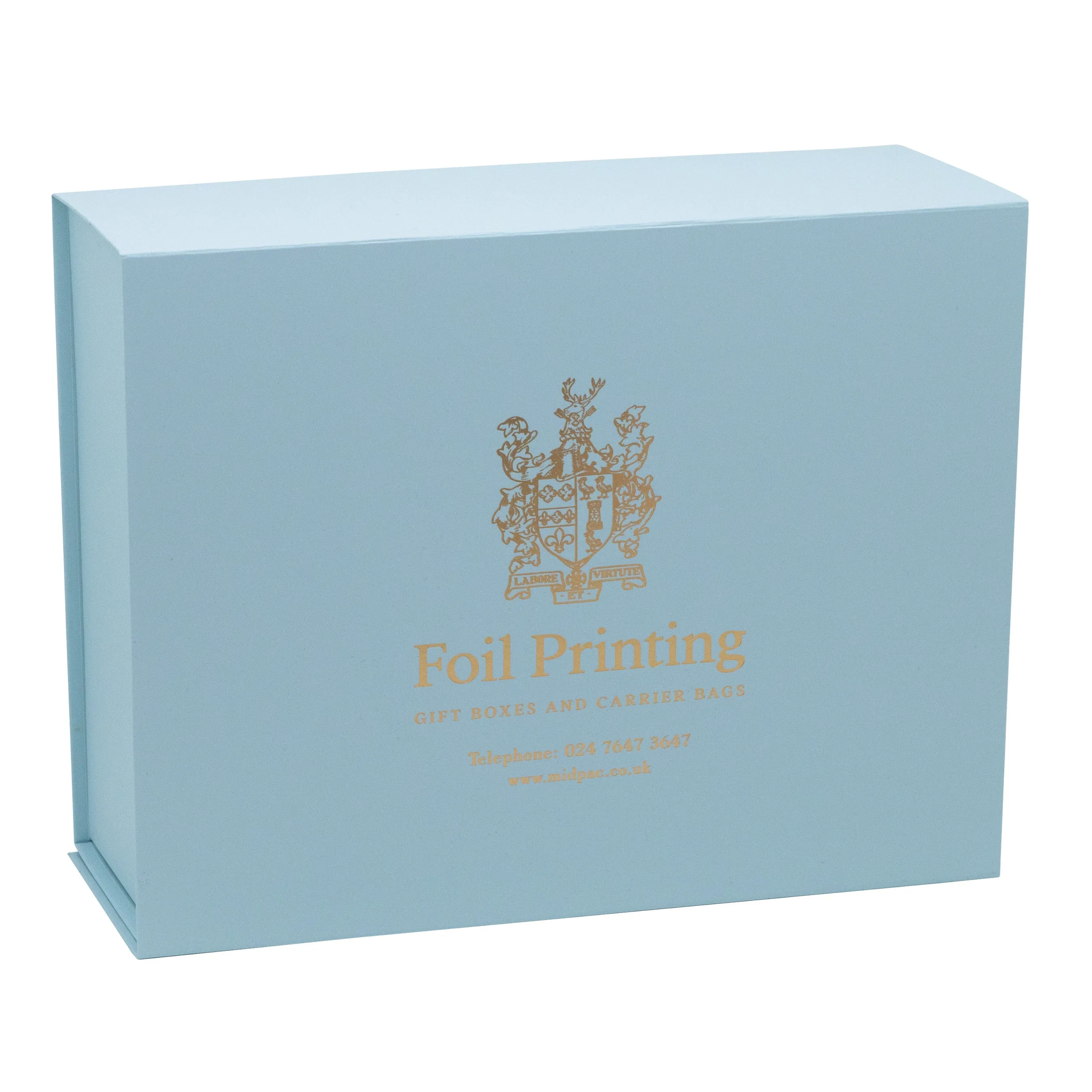Matt Baby Blue Foil Printed Boxes 160x200x80mm