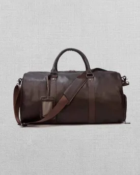 MEN'S & WOMEN'S BROWN LEATHER WEEKENDER LUGGAGE BAG