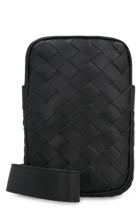 Men's Leather Crossbody Bag in Black | 743214VCPQ3