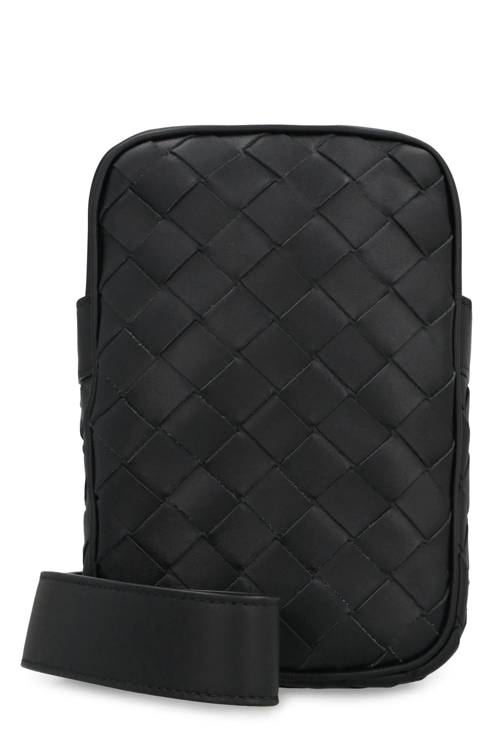 Men's Leather Crossbody Bag in Black | 743214VCPQ3