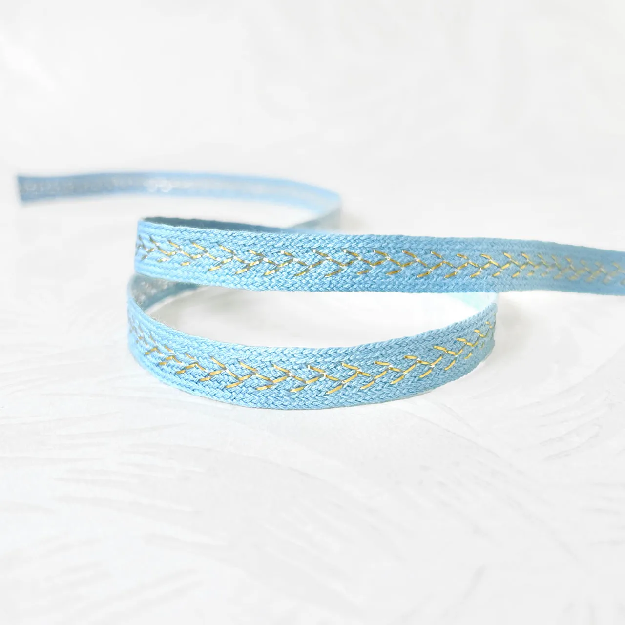 Metallic Feather Stitched Braid