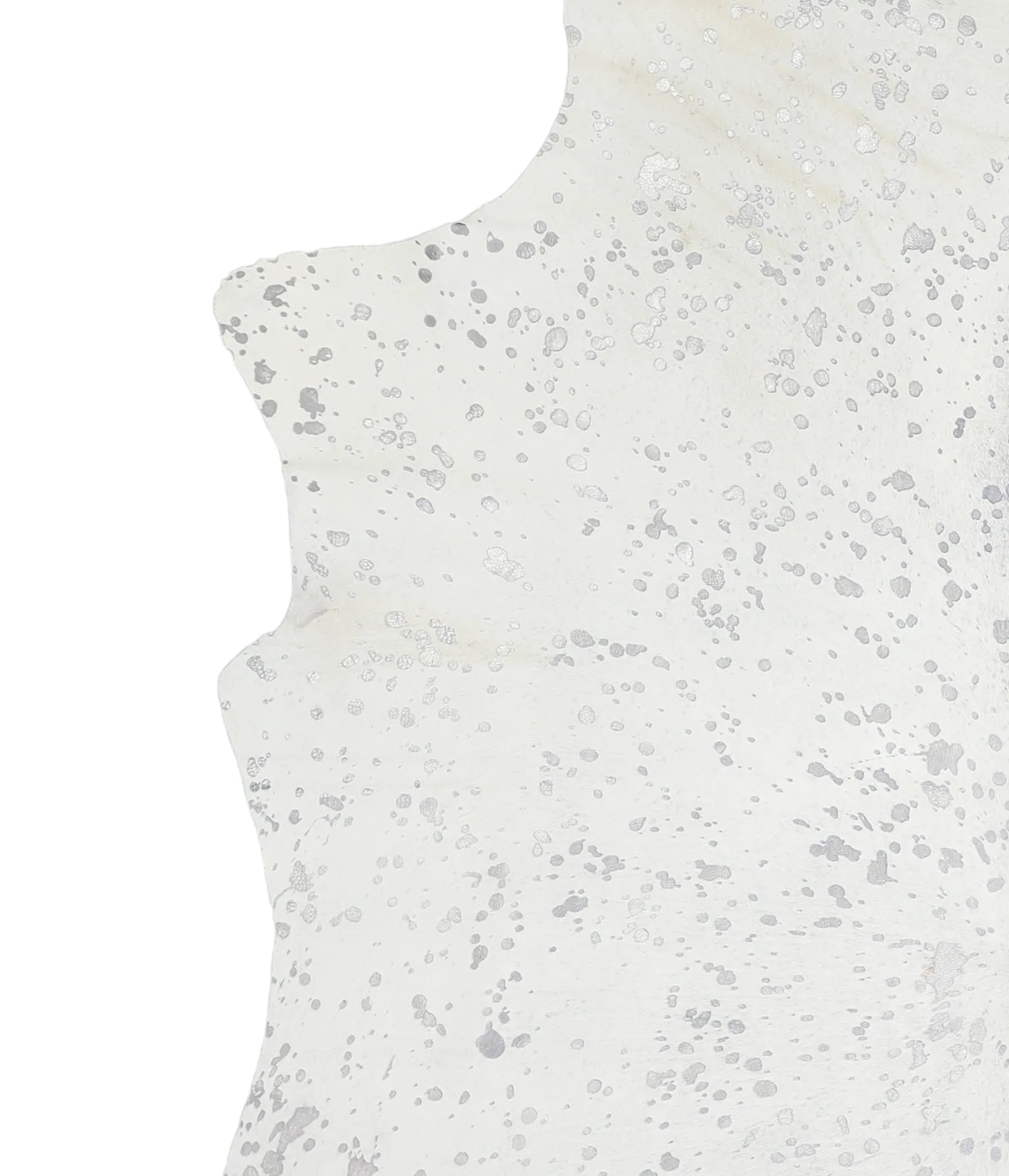 Metallic Silver White X-Large Brazilian Cowhide Rug 7'4"H x 6'4"W #A20252 by Hudson Hides