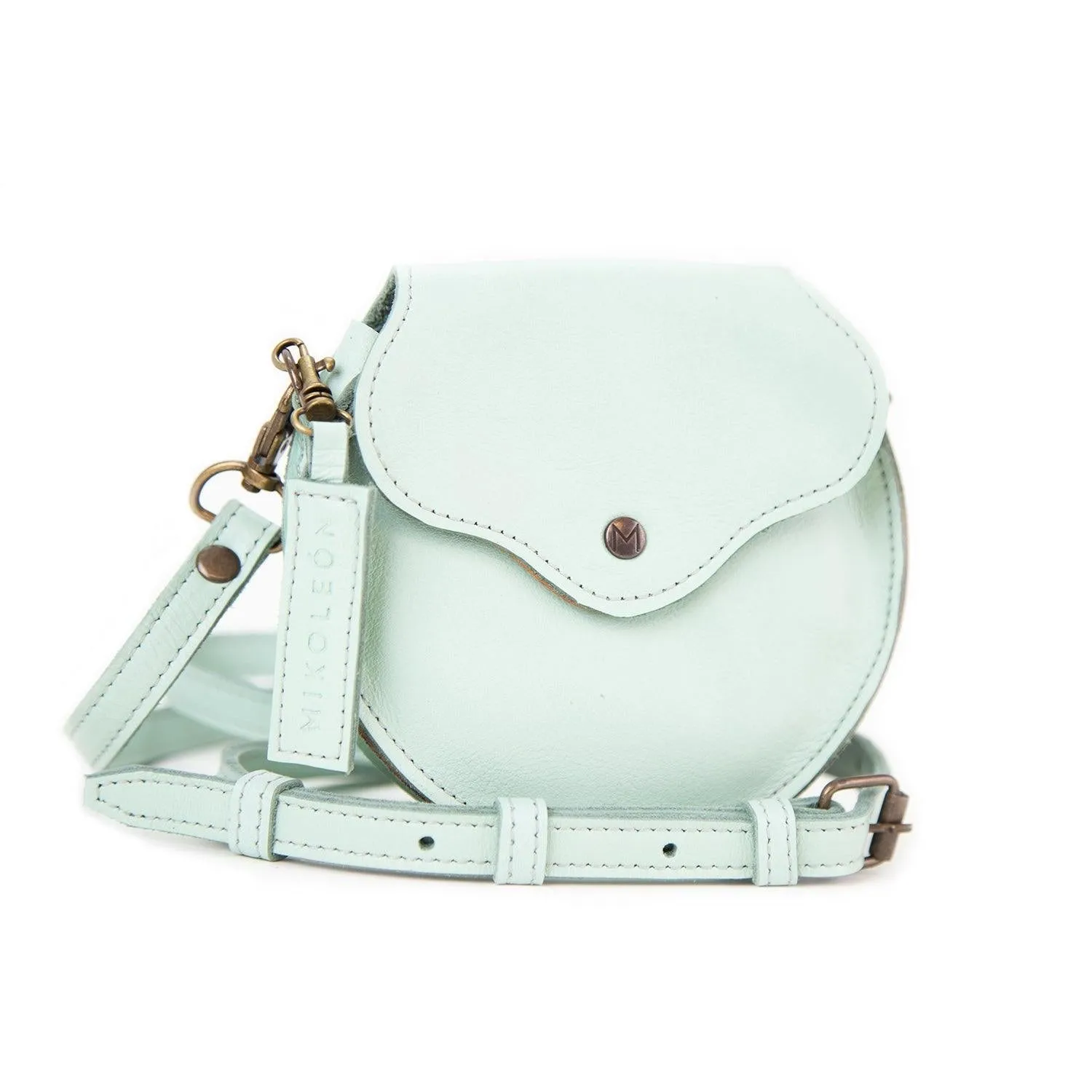 MK211536 - All Leather Nano Luna Crossbody Bag Mint