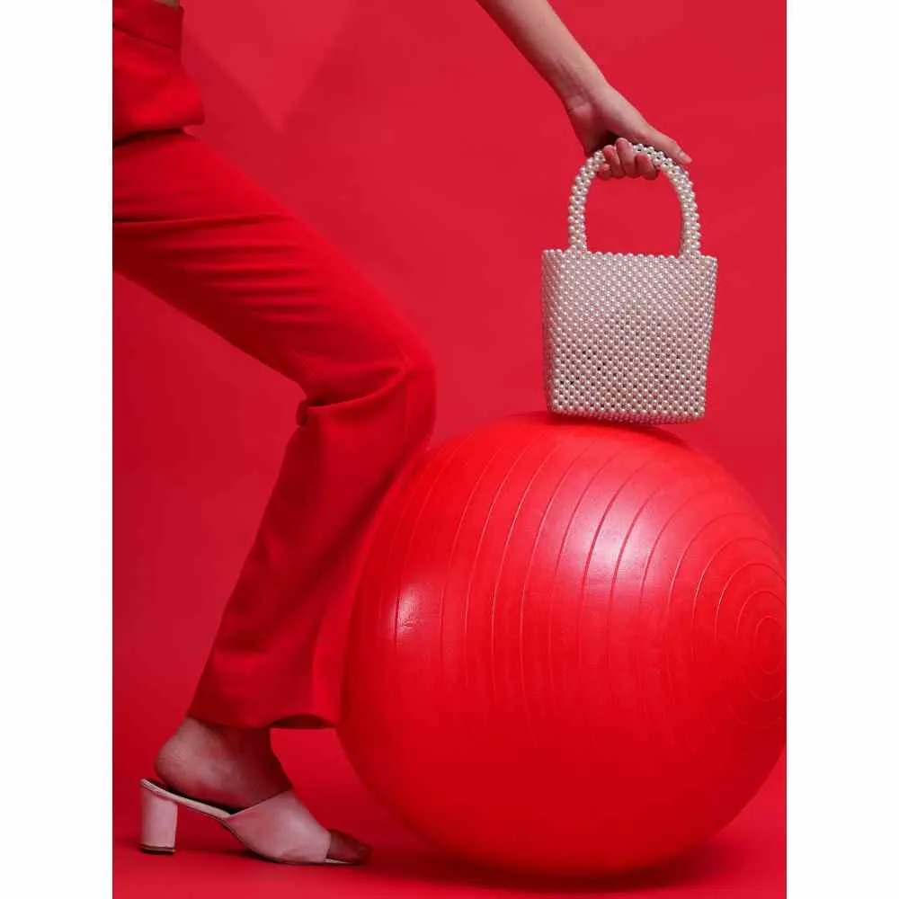Modarta By Kamakshi Pearls Bag Ideal White Handbag Handcrafted with Pearls