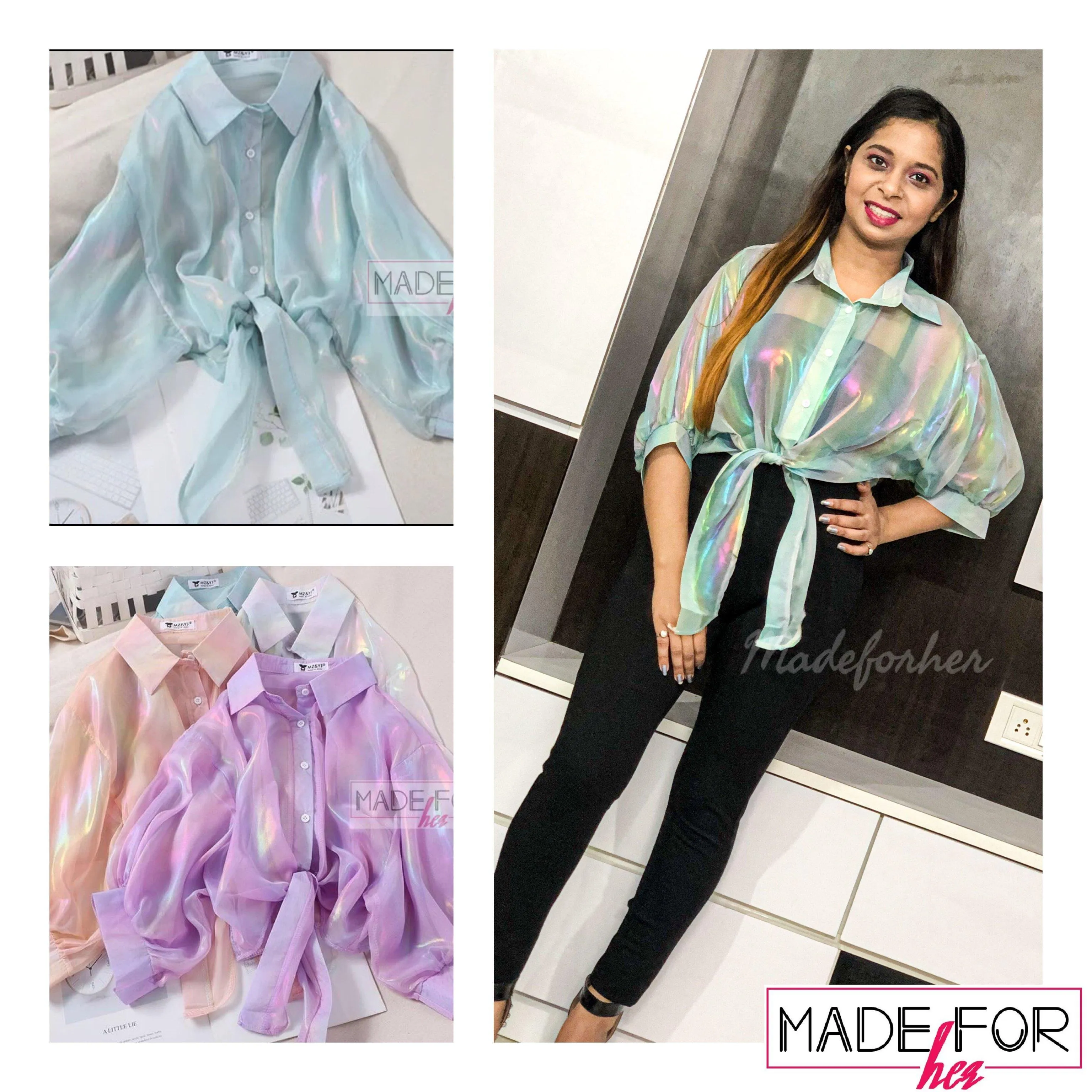 Naina In Our Metallic Shirt