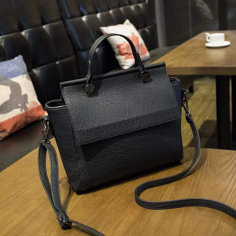 New Arrival Vintage Trapeze  Tote Women Leather Handbags