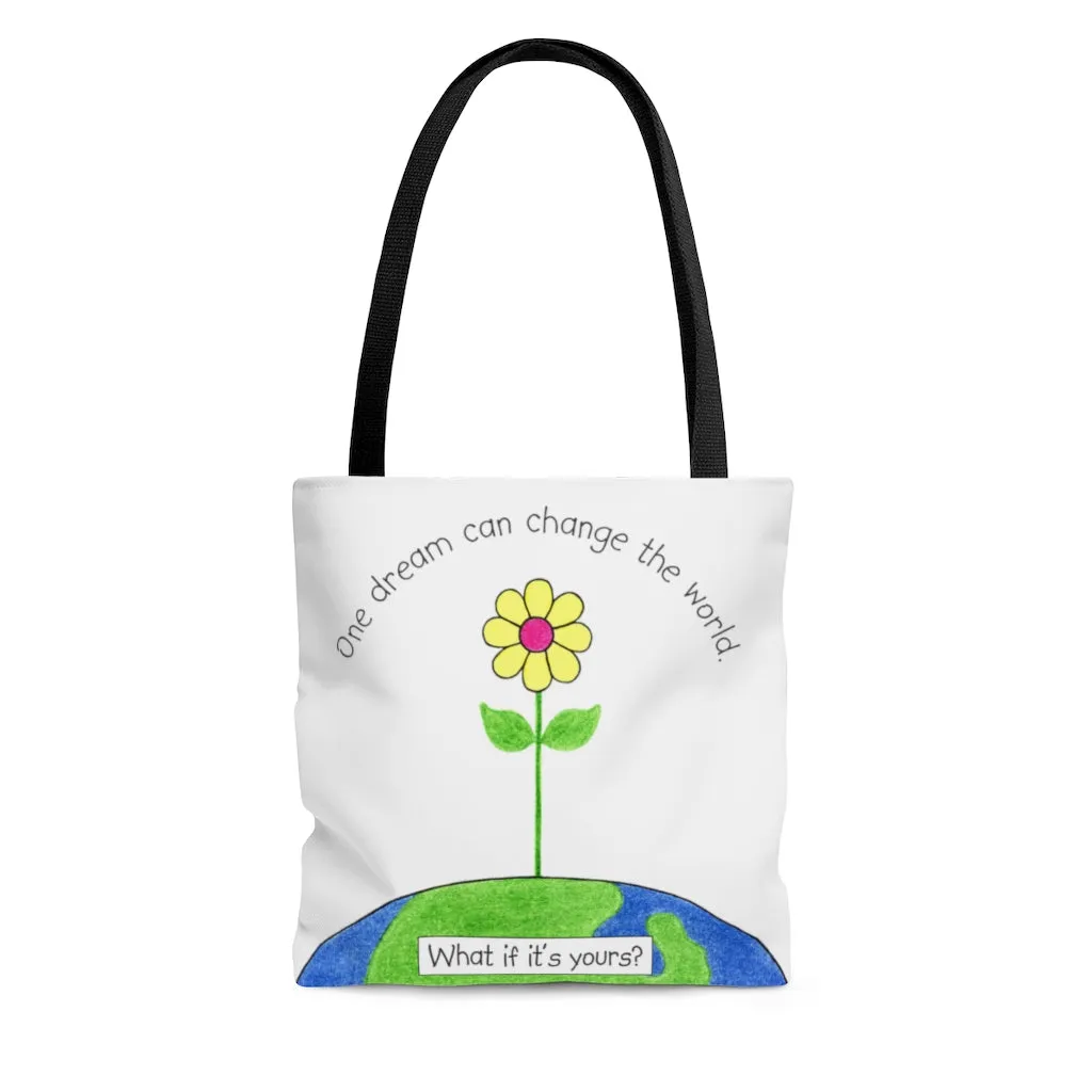One Dream Tote Bag - Available in 3 Sizes, Inspirational Tote Bags, Gifts for Kids Teens Adults, Chemo Bags