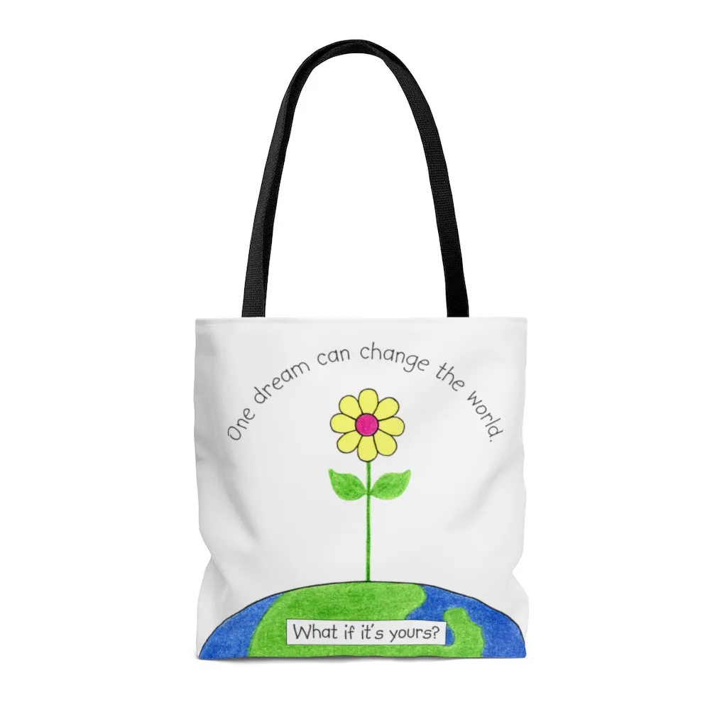 One Dream Tote Bag - Available in 3 Sizes, Inspirational Tote Bags, Gifts for Kids Teens Adults, Chemo Bags