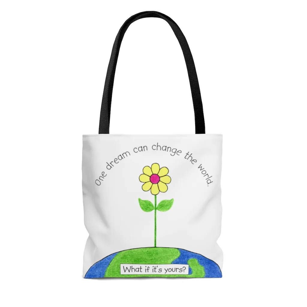 One Dream Tote Bag - Available in 3 Sizes, Inspirational Tote Bags, Gifts for Kids Teens Adults, Chemo Bags
