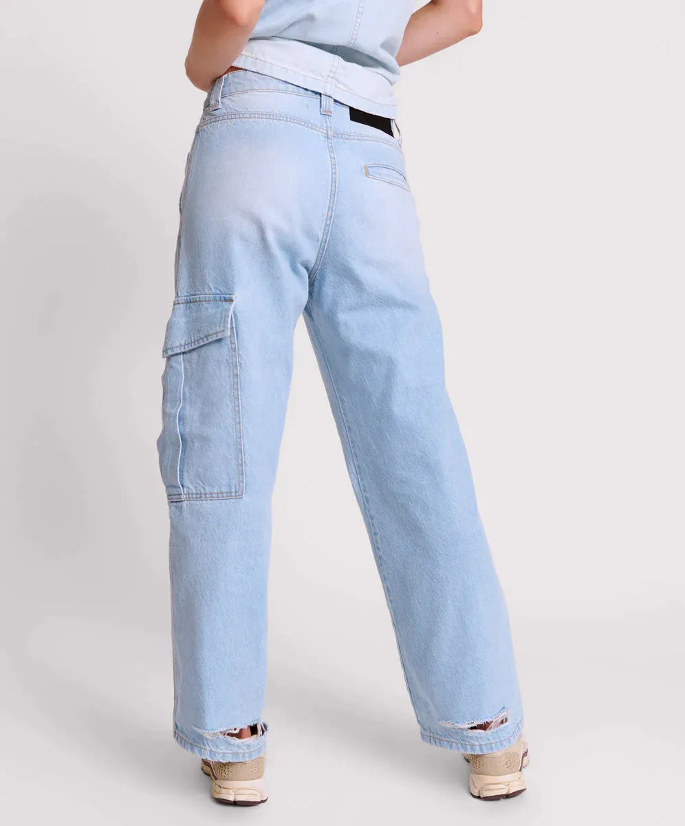 ONETEASPOON - CYBER BLUE NEW FICTIONS LOW WASIT UTILITY JEANS