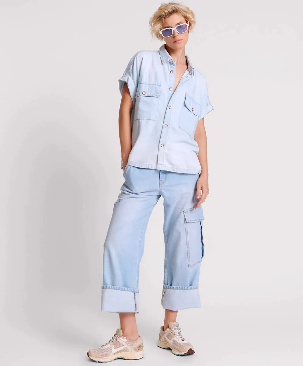ONETEASPOON - CYBER BLUE NEW FICTIONS LOW WASIT UTILITY JEANS