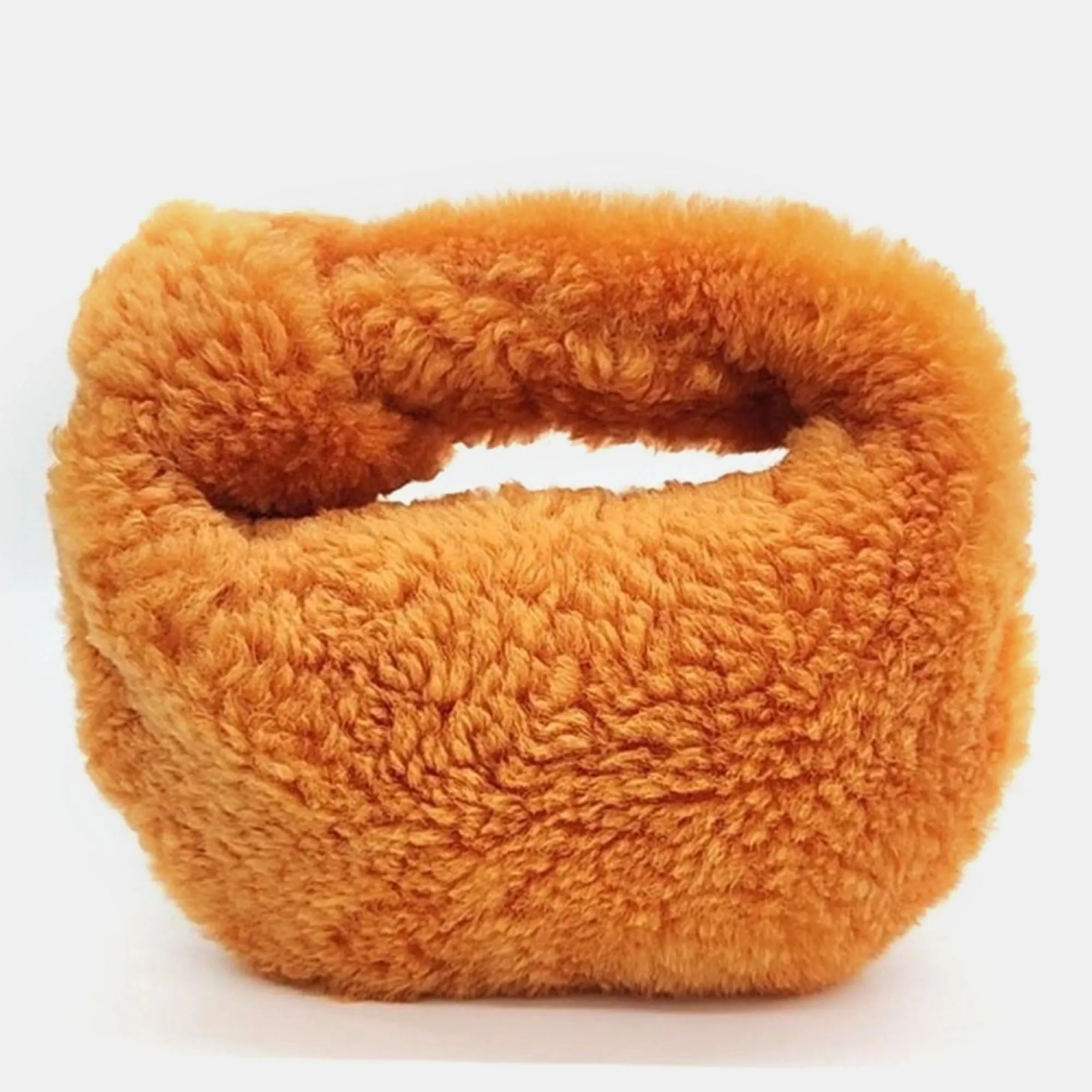 Orange Shearling Mini Jodie Top Handle Bag