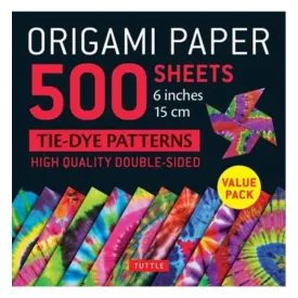 Origami Paper 500 sheets Tie-Dye Patterns 6" (15 cm): Tuttle Origami Paper: High-Quality Double-Sided Origami Sheets Printed with 12 Different Designs (Instructions for 6 Projects Included) - Tuttle Publishing